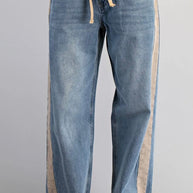 Tan Accented Jeans With Tie from Eesome