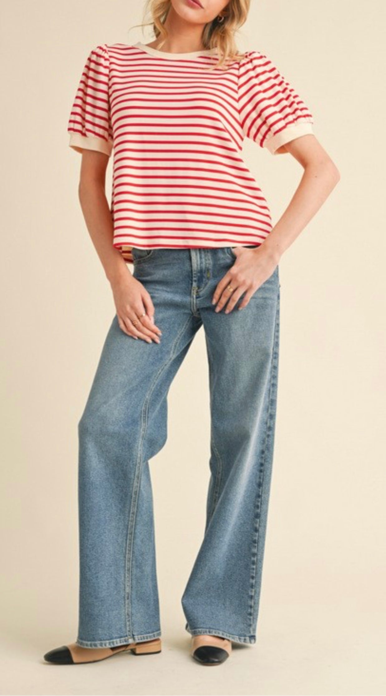 Cherry Striped Every Day Top