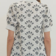 Midnight Bloom Sequin Embroidered Blouse