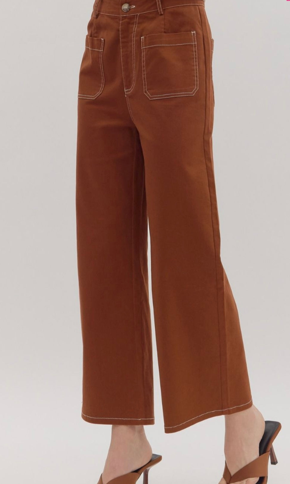 Chestnut Wide-Leg Pants By Entro