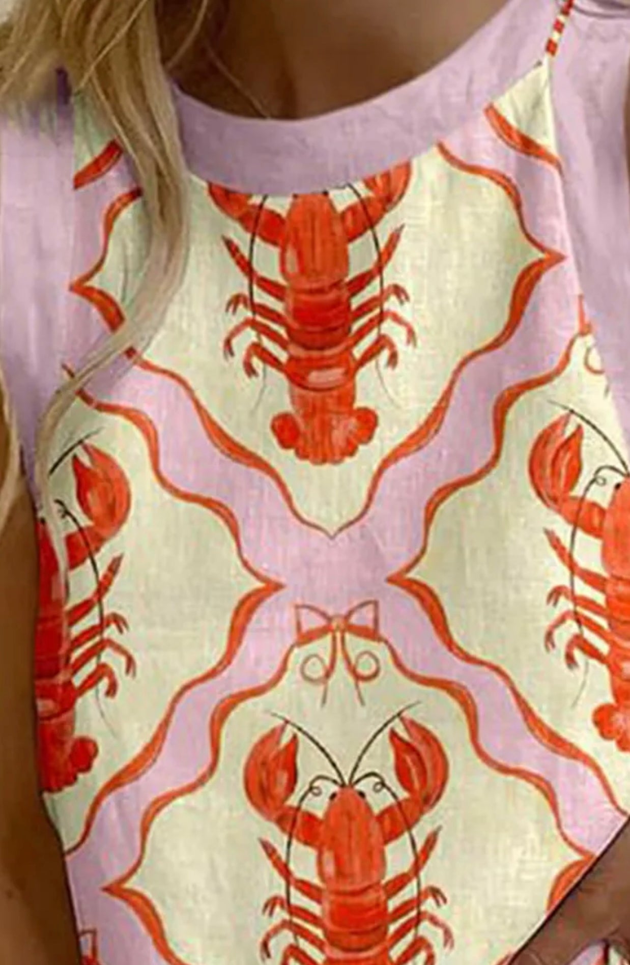Unique Lobster Print Mini Dress