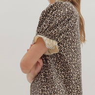 Leopard Print Puff Sleeve Top by Entro