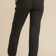 Black Leopard Joggers by Umgee