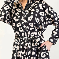Leopard Luxe Button Down Dress