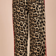 Leopard Side Striped Wide Leg Pants