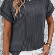 Crew Neck Ribbed Top