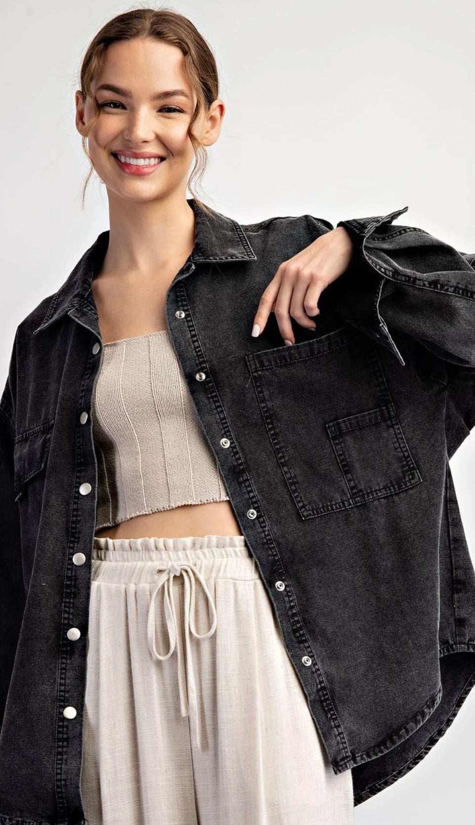 Mineral Washed Black Shacket