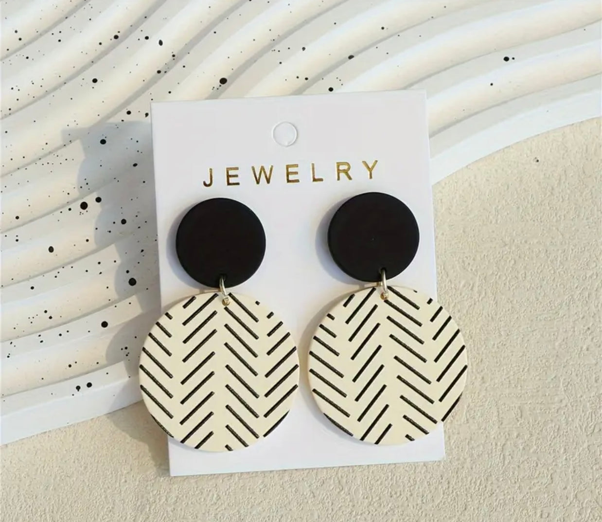 Black and White Boho Earrings