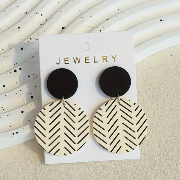 Black and White Boho Earrings