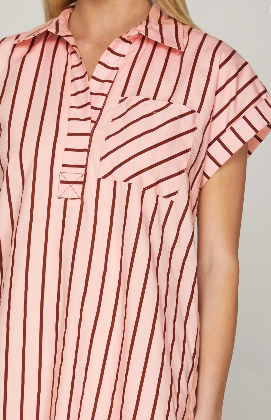 Blush and Bold Striped Dress