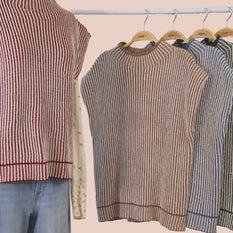 Two Toned Ribbed Knit Sweater Vest