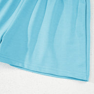Bonbon Colorblock Edge Drop Shoulder T Shirt and Skort 2Pcs Set