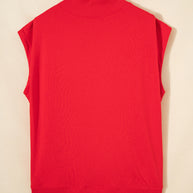 Yellow Solid Color High Neck Cap Sleeve Loose Top