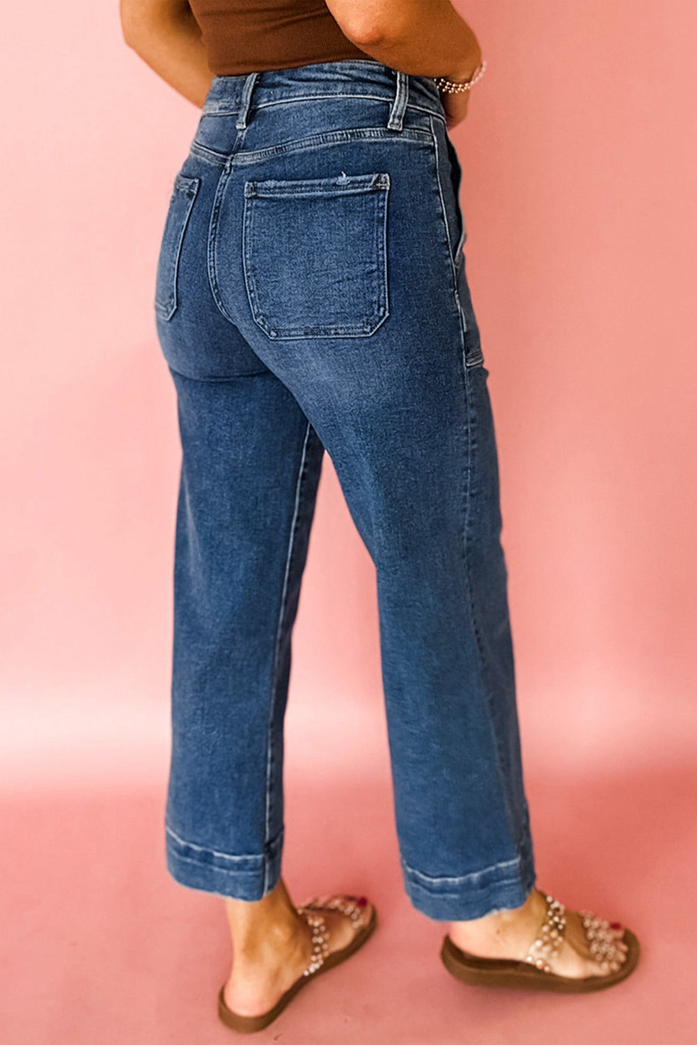 Breen Cropped High Rise Wide Leg Jeans