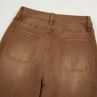 Breen Cropped High Rise Wide Leg Jeans