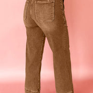 Breen Cropped High Rise Wide Leg Jeans