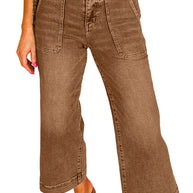 Breen Cropped High Rise Wide Leg Jeans