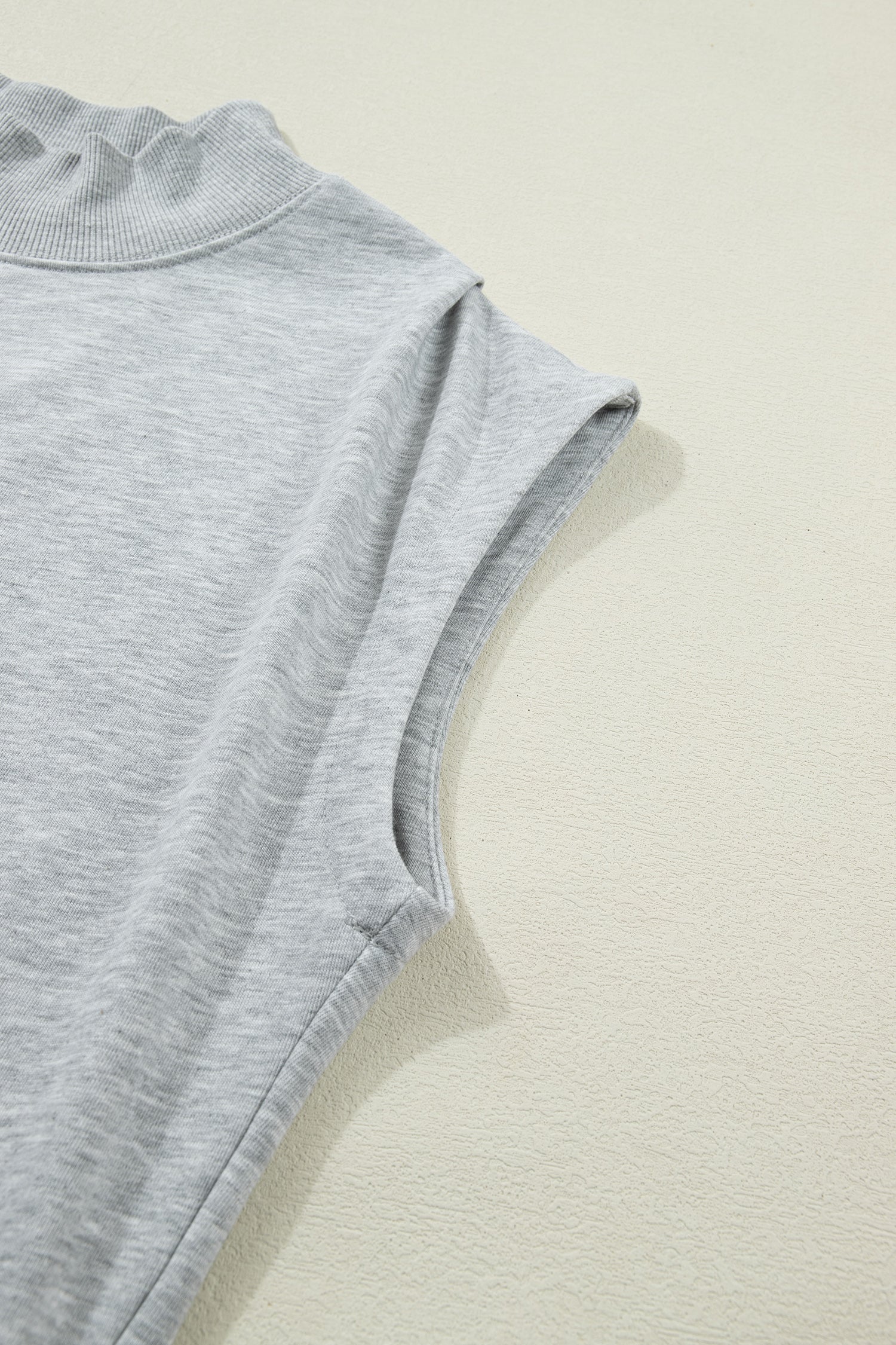 Yellow Solid Color High Neck Cap Sleeve Loose Top