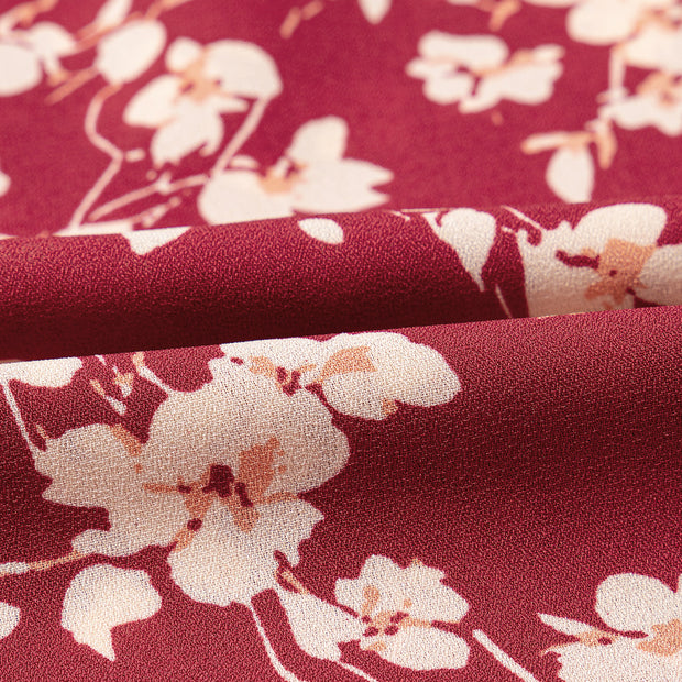 Yellow Floral Print Contrast Trim Button Tie Neck Swing Dress