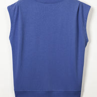 Yellow Solid Color High Neck Cap Sleeve Loose Top