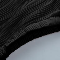 Black Solid Color Wavy Textured Plus Size Tee