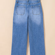 Breen Cropped High Rise Wide Leg Jeans